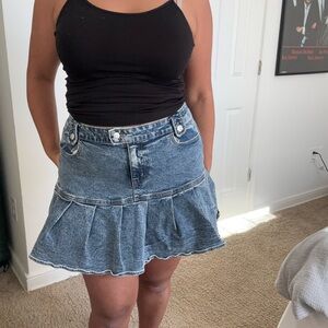 Denim Flared Skirt